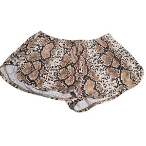 Women's Snake-Print Athletic Shorts - Brown
